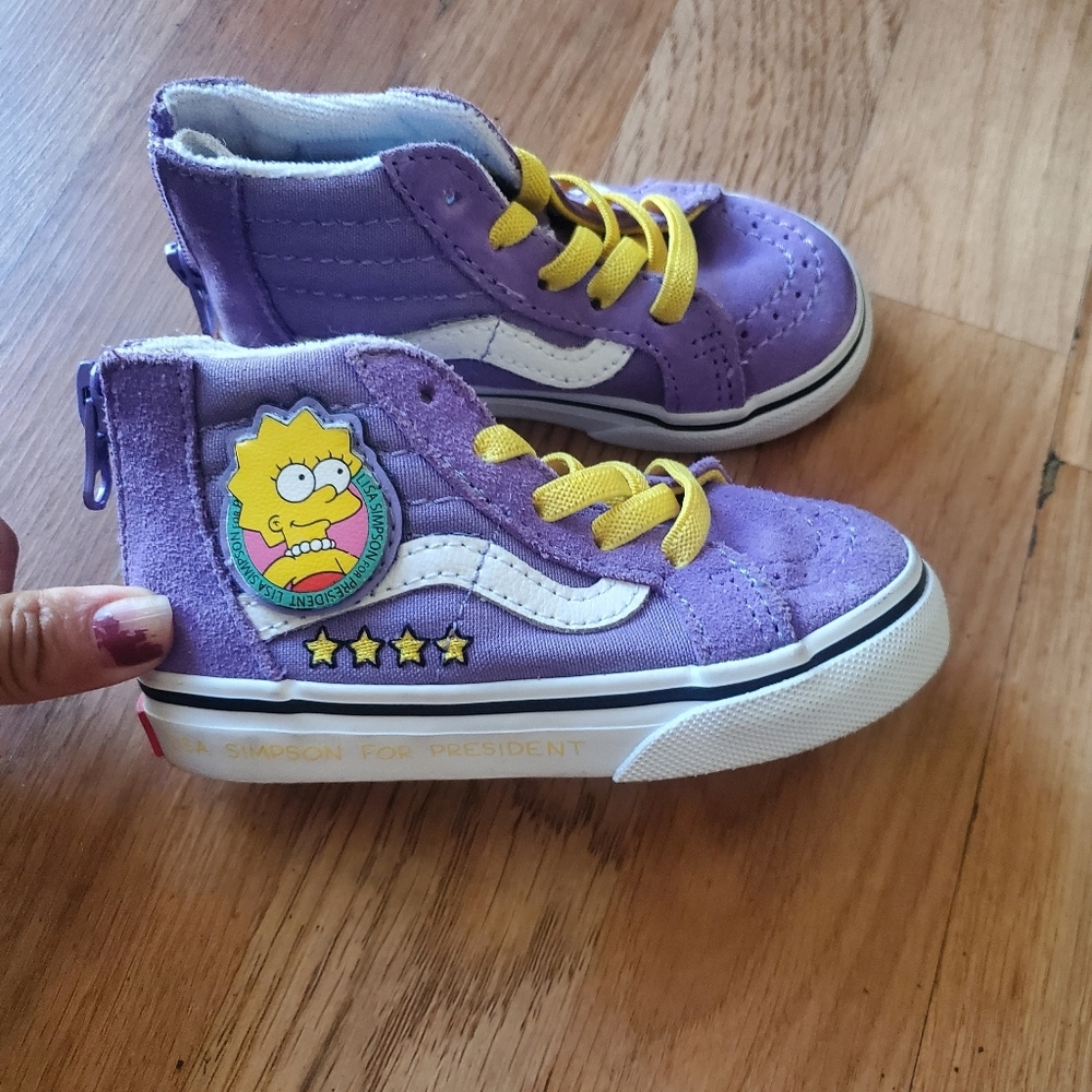 Vans XThe Simpsons, Sk8 High Zip Lisa Simpson Purple Kids High-Top Sneaker